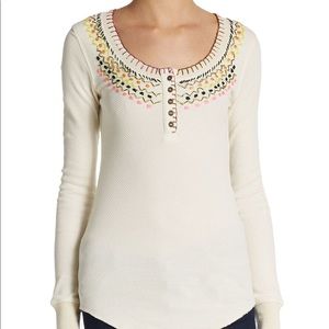 NWT Free People Thermal Henley Top